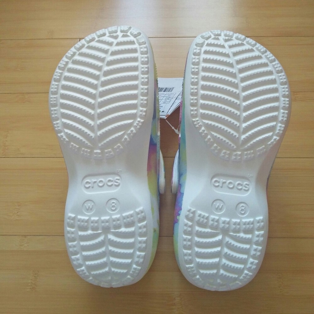 -NEW- Crocs Classic Platform Clogs Tie Dye 8 - Picture 14 of 15